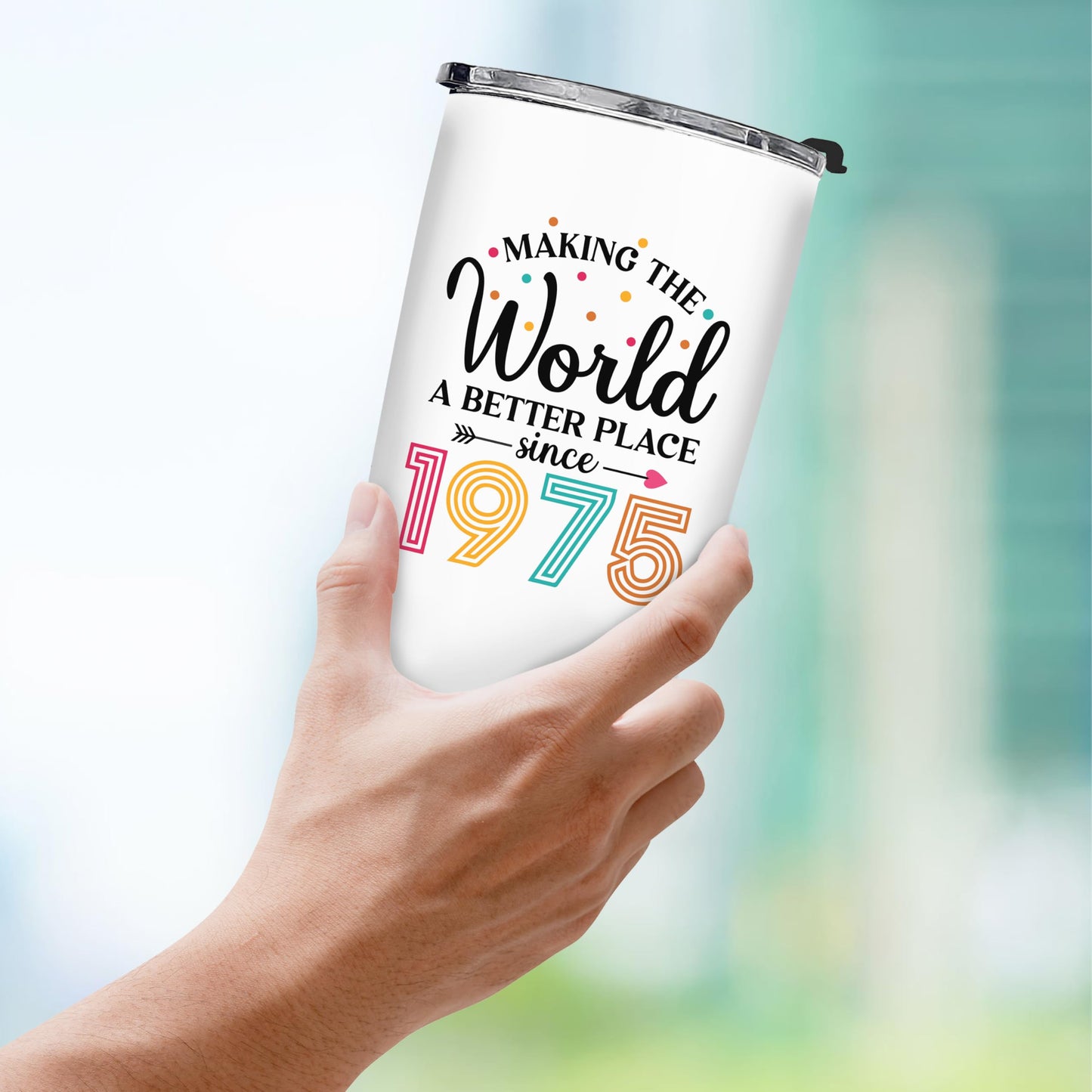 50th Birthday Gifts For Women, 1975 and Fabulous Gift For Her, Funny Present For 50 Year Old Lady, Turning 50 Fifty Idea Gift For Mom, Wife, Aunt, Sister - Better World Tumbler Cup 20oz with Keychain