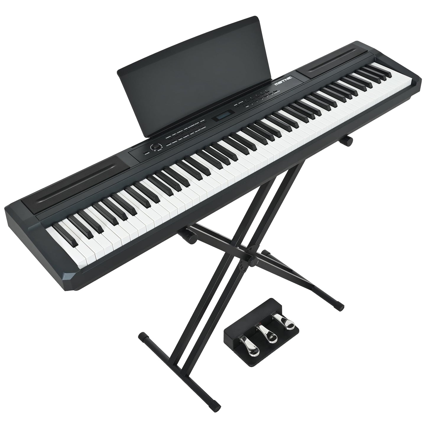 MSTNE Digital Piano 88 Key Weighted Keyboard Hammer Action, Full Size Electric Piano Keyboard with Adjustable Stand,Powerful Functional Panel,Professional 3 Pedal Unit for Beginner Intermediate Player