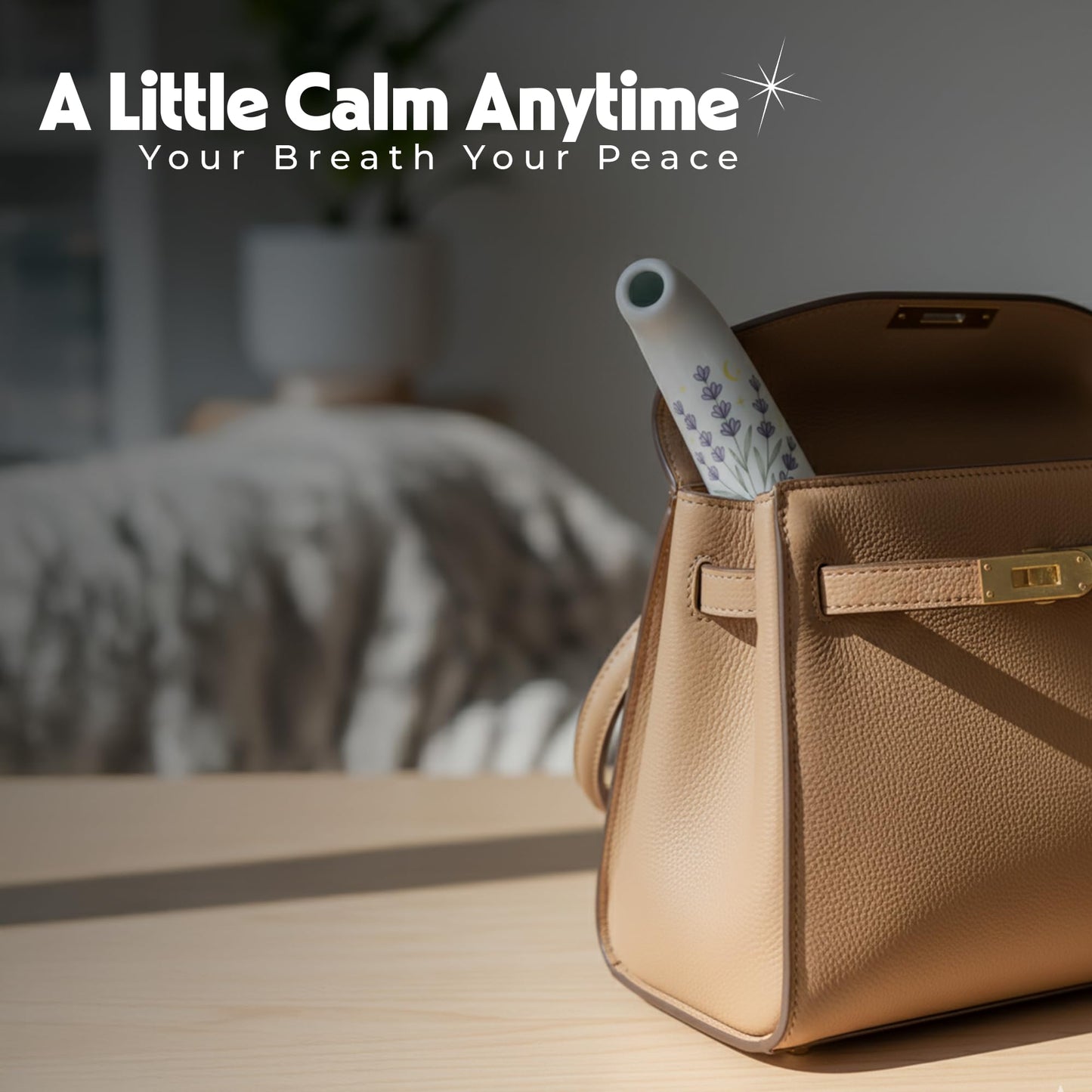 Himalayan Natural Salt Inhaler – Sleek & Slim Portable Design with Beautiful Print – Ceramic Body Works th Granular Salt - Easy to Carry in Purse – Natural Respiratory Wellness Support