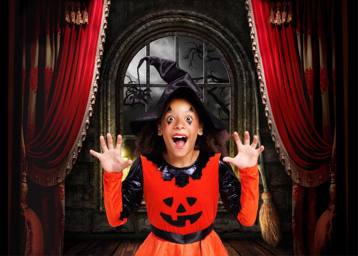 Alltten 7X5FT Halloween Backdrop Haunted House Background Halloween Party Decoration Banner F82