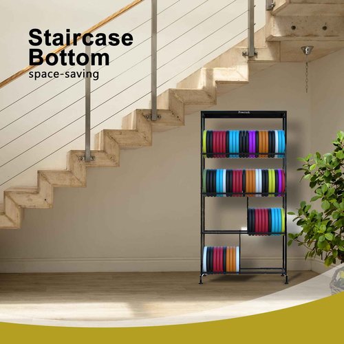 Poweruck Disc Golf Storage Racks, Large Capacity Storage Holder Rack for Sports Discs, 4 Tier Metal Shelves Organizer for Home Garage Basement