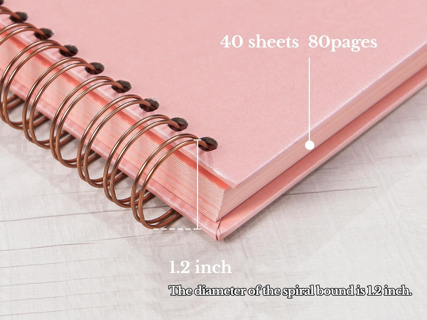 potricher 12 x 12 Inch Large Inch DIY Scrapbook Photo Album 80 Pages Thick Kraft Blank Pink Paper Memory Book for Wedding and Anniversary Family (Pink, 12 Inch)