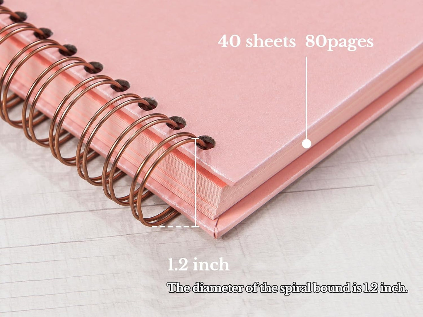 potricher 8 x 8 Inch DIY Scrapbook Photo Album 80 Pages Thick Kraft Blank Pink Paper Memory Book for Wedding and Anniversary Family (Pink, 8 Inch)