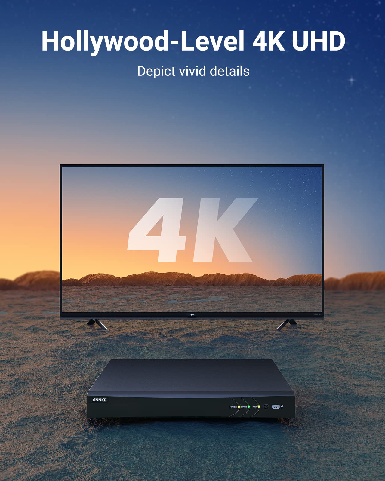 Annke 4K 8Ch Ai Dvr With Human/Vehicle Detection, 5-In-1 H.265+ Security Digital Video Recorder, Supports 8Ch Analog And 4Ch 8Mp