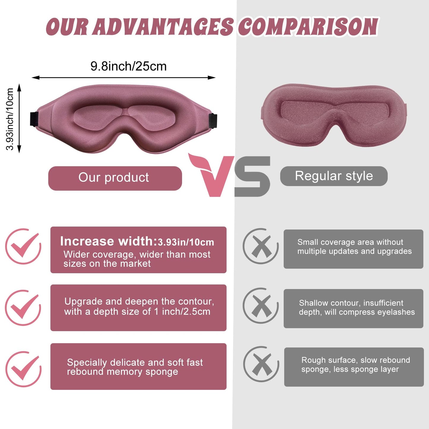 Clbxzwc 3D Advanced Eye Mask for Sleeping，Ultra Delicate Soft Skin Friendly Eye mask，100% Blackout Sleep Eye Mask for Sleep, Eyelash Extension Sleep mask