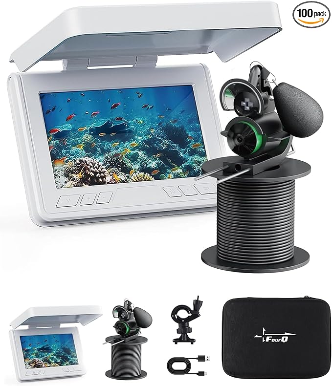 FourQ Underwater Fishing Camera,Fishing Camera Ice vexilar Fish find 4.3inch Hd LCD Display Underwater W/ 5000mah Li-Batte...