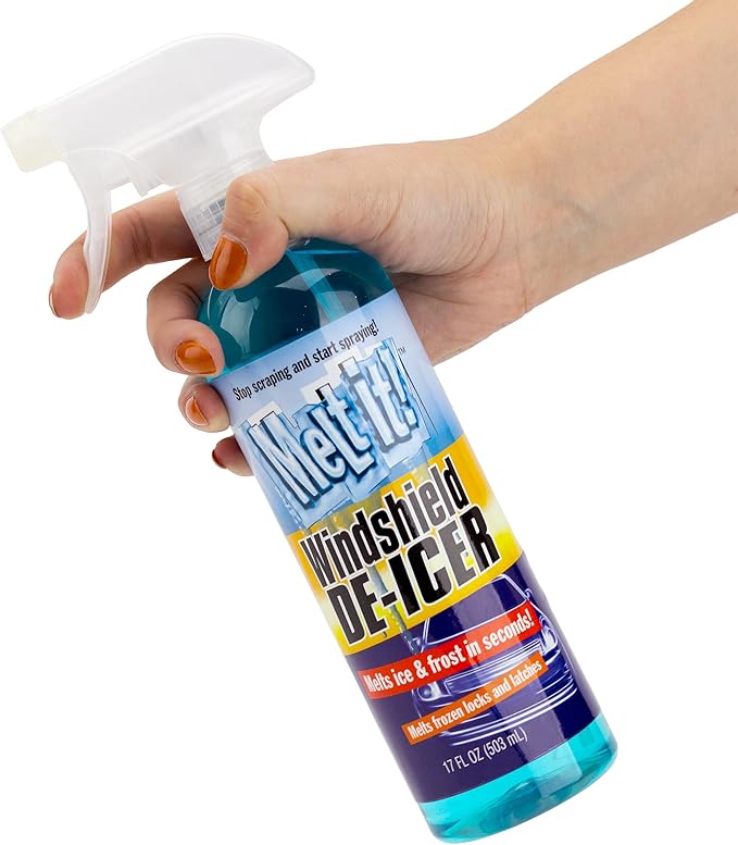E·Z·R Windshield De-Icer. Melt it! Instantly Melts Ice & Winter Frost For Car Windshields, Windows, Mirrors, Key Locks, & Latches, Snow Melting Defrost Liquid For Car Window Cleaner, 17 Fl Oz Spray