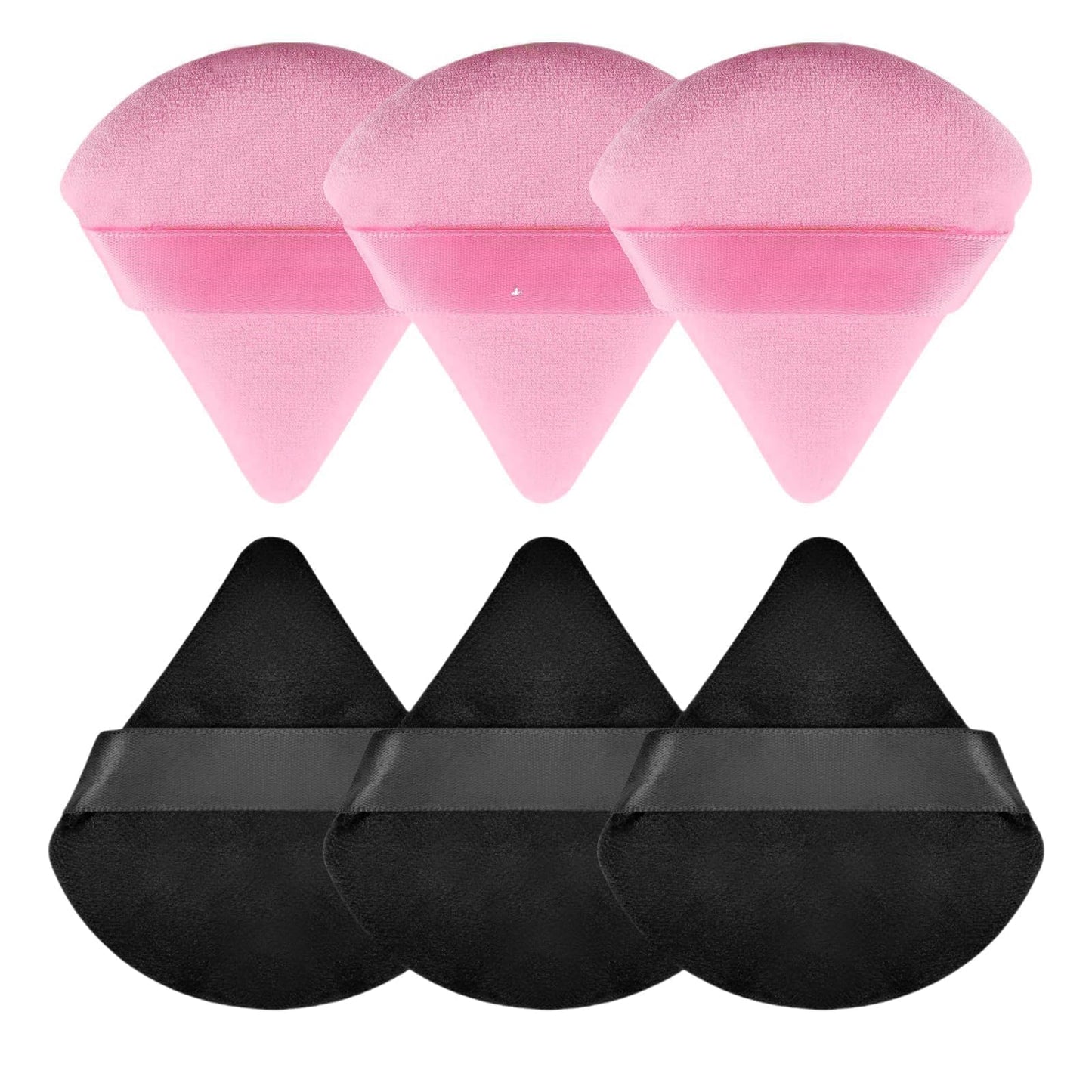 MOLOPPO 6Pcs Soft Triangle Powder Puff Set, Setting Powder Puffs for Face, Makeup Blenders & Sponges for Foundation, Suitable fo