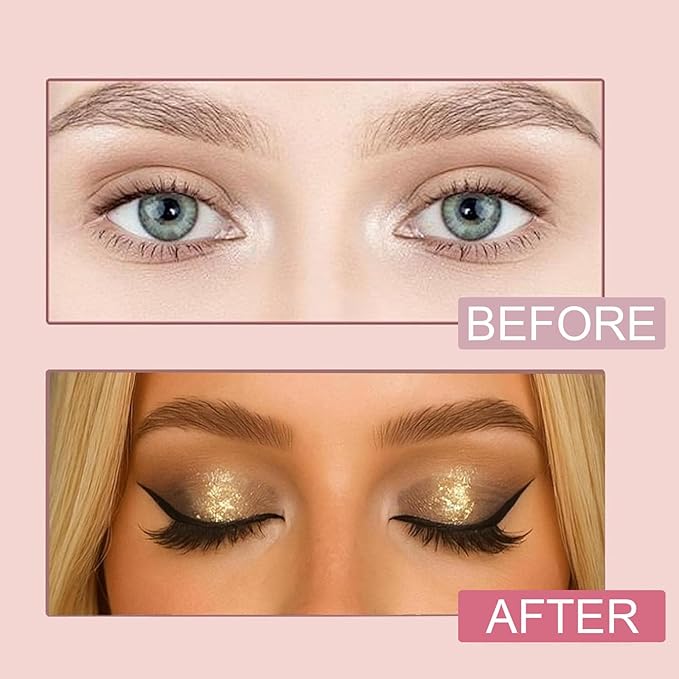 Lazy Eye Shadow Eyelash Patch, 2-In-1 Self-Adhesive Natural Waterproof Eyelashes Stickers,Reusable Fast Eye Makeup with False Lashes,Shadow, No-Mascara Look for Party, Prom