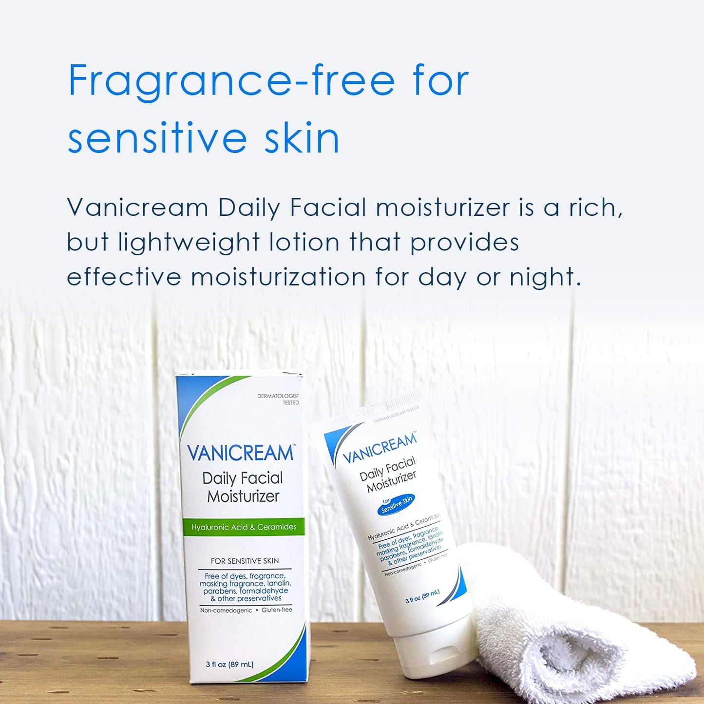 Vanicream Daily Facial Moisturizer With Ceramides and Hyaluronic Acid - Formulated Without Common Irritants for Those with Sensi
