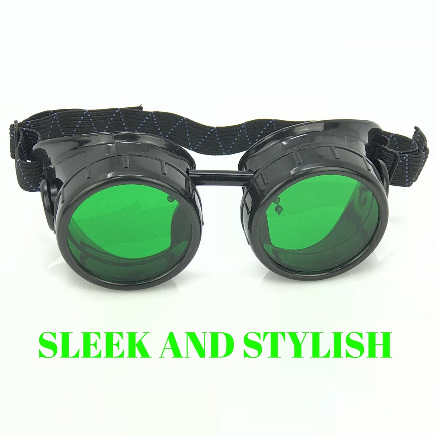 Steampunk Mad Scientist Goggles Rave Glasses Costume Eye Protection Goggles Welding Style Green