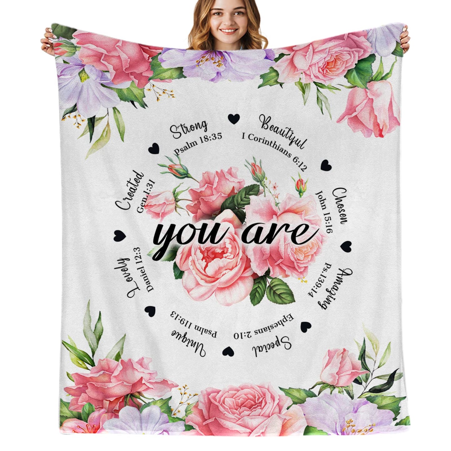 Christian Birthday Gifts for Women Friends Blanket 60"x50",Unique Inspirational Religious Catholic Spiritual & Baptism Comformation Gifts for Girl Godmother Mom Sister
