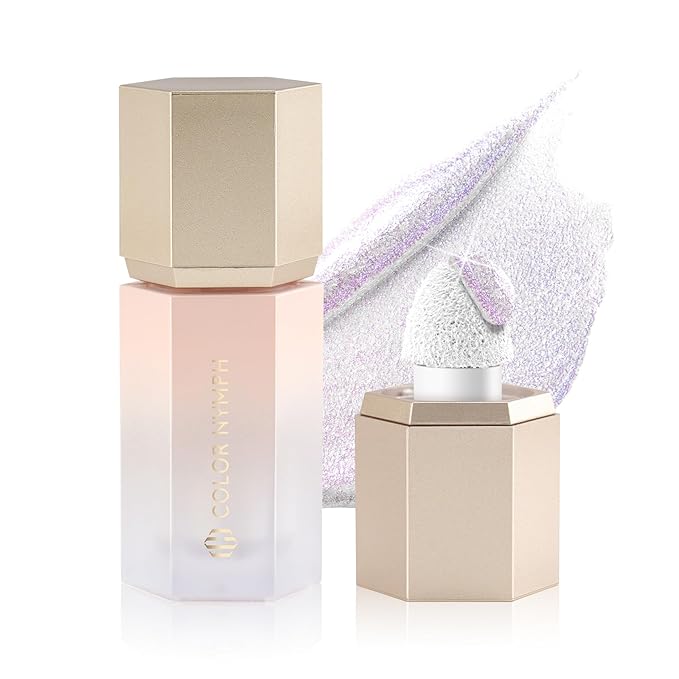 Color Nymph Gel Liquid Highlighters Chameleon Liquid Makeup Highlighter With Sponge Tip For Face Eye Body Cream Glint Highlighter - 02# Fluorescent Light Purple
