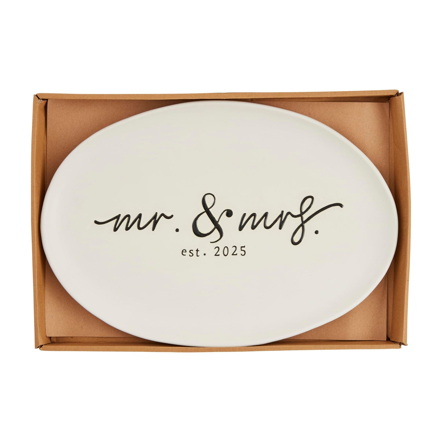 Mud Pie Mr And Mrs 2025 Platter; 12" x 17"