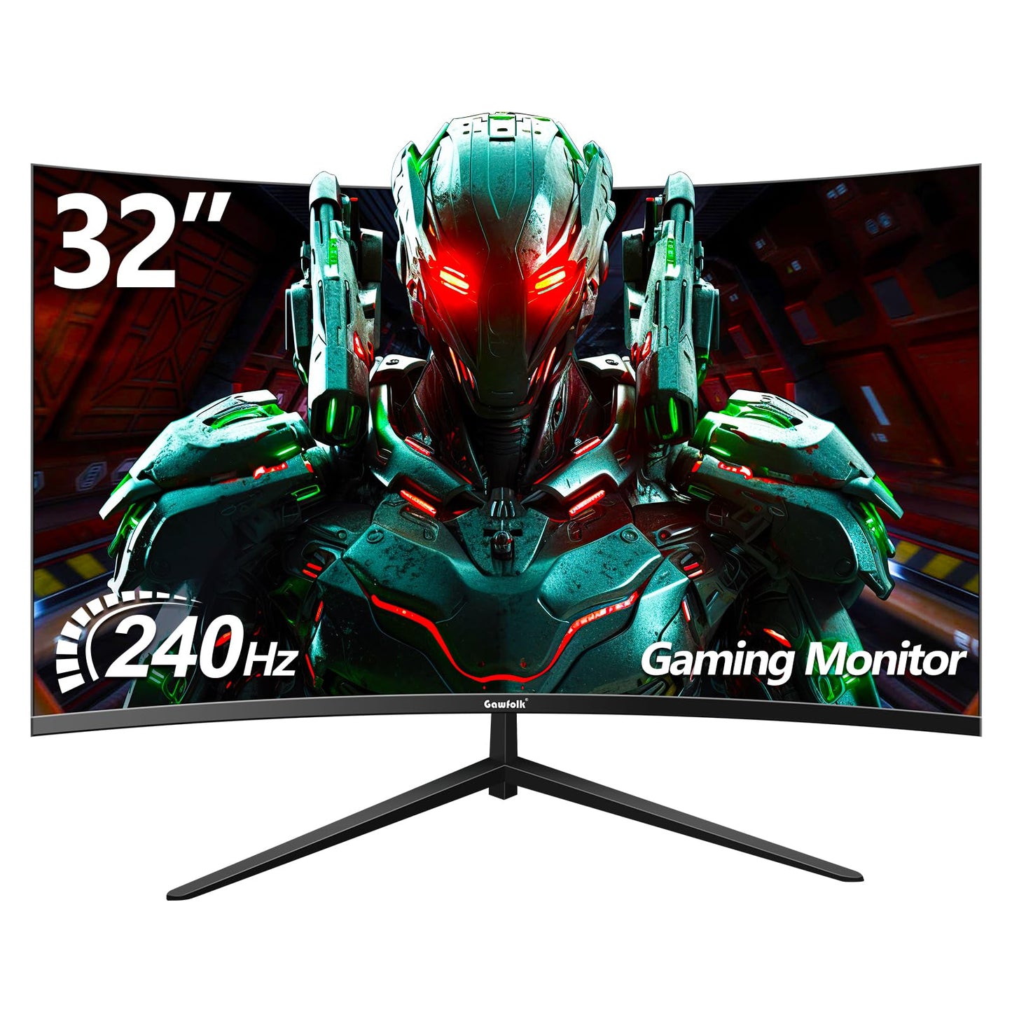 Gawfolk 32 Inch Curved Gaming Monitor 240Hz, 1800R PC Monitor Full HD 1080P, Frameless Computer Dispaly with Freesync and Eye Ca