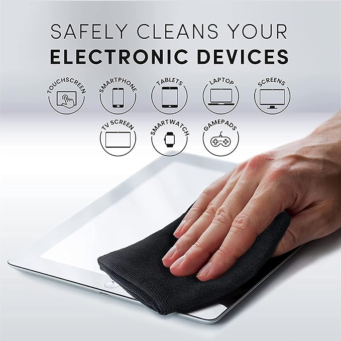 Electronic Wipes Streak-Free for Screen Cleaner & Smart Watch [4 Pack x 40] TV Screen, Smart TV, Computer Screen, Laptop, Phone, Tablet, and Electronics devices - Microfiber Cloth Included [160 Wipes]