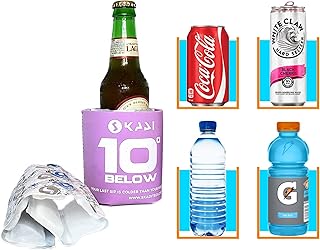 10 Below Classic Freezable Can and Bottle Cooler - Cools to Zero and Below! Swappable ThermPak - 4 in 1 Design - Purple