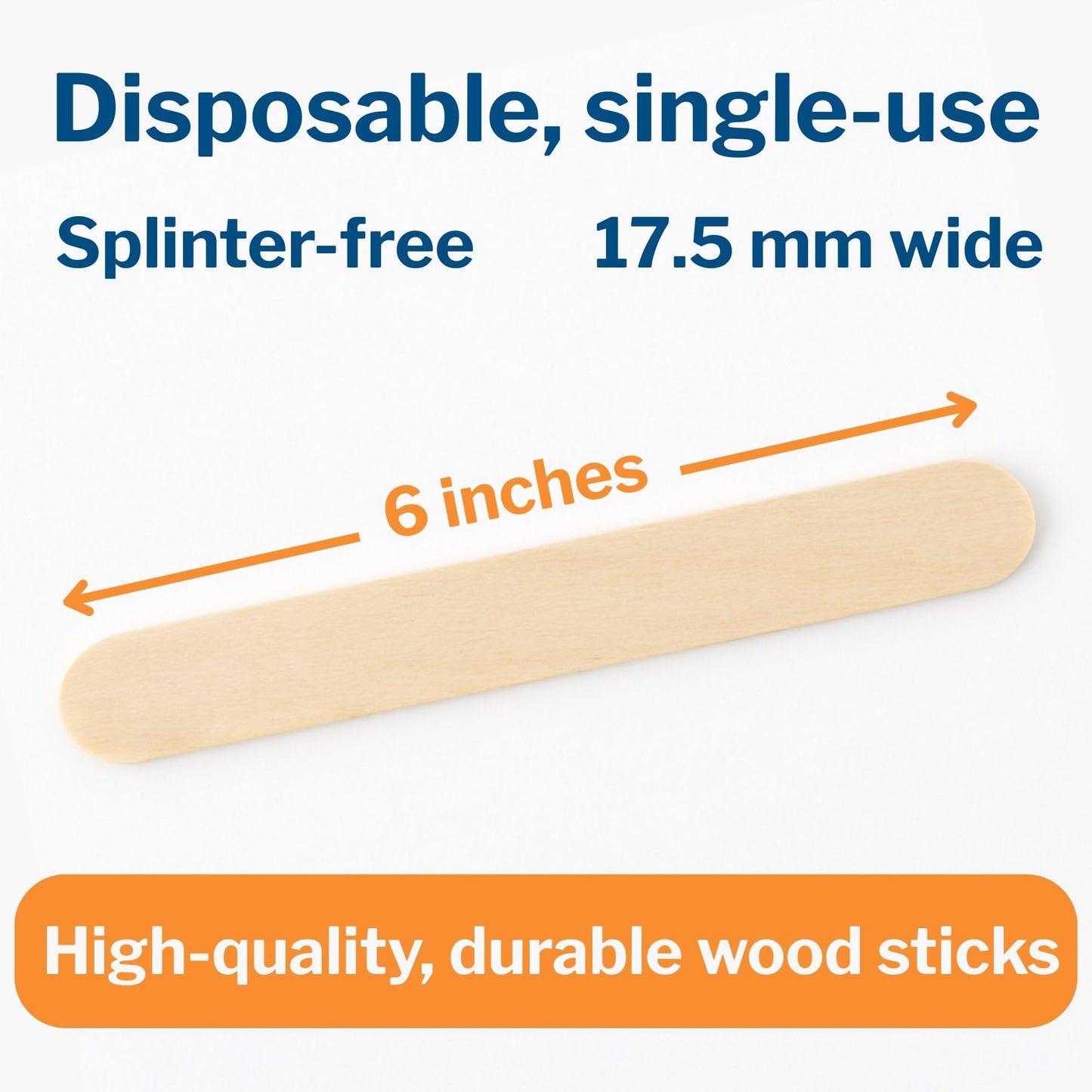McKesson Tongue Depressors [5000 Count] Adult Size, Non-Sterile, Wood, Unflavored, Splinter-Free, 6 in - Use for Medical, Arts, Crafts, Spa - 500 Count, Pack of 10