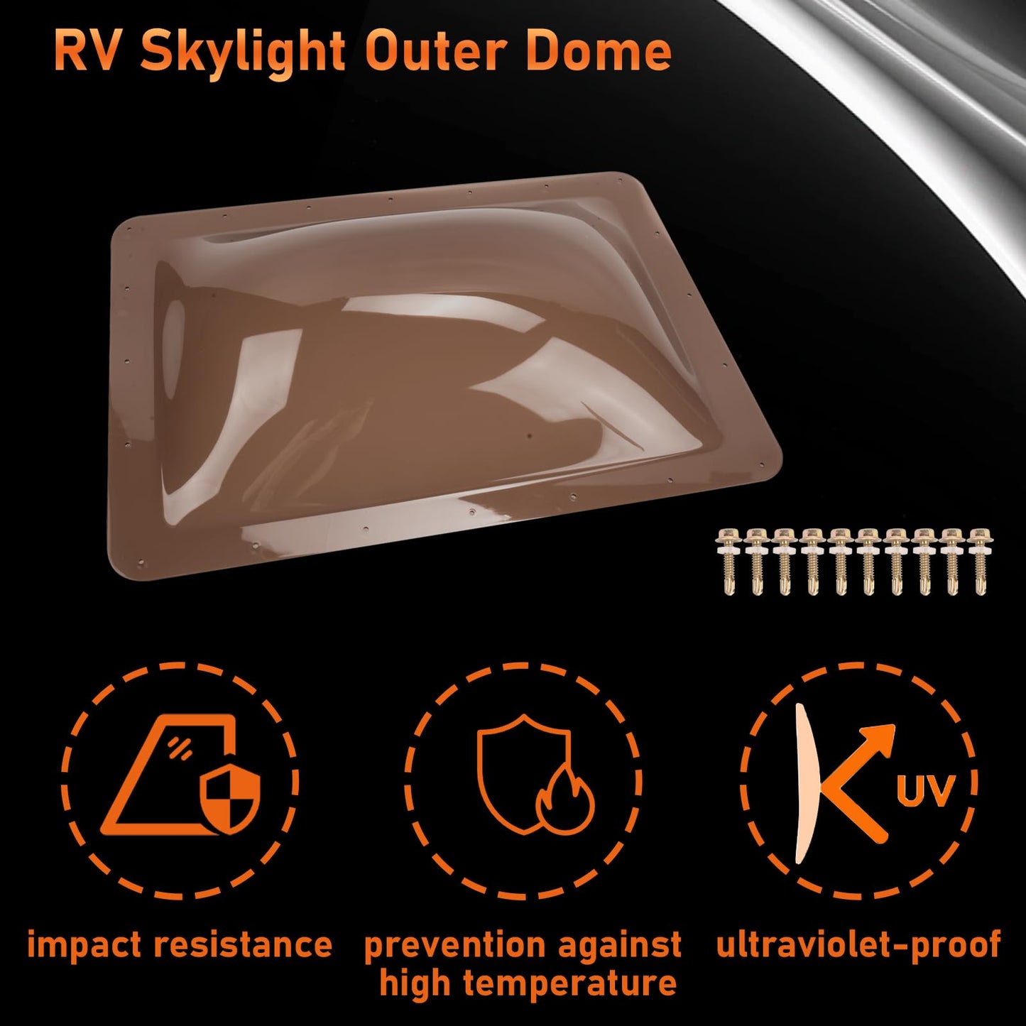 GOMADEIT RV Skylight Replacement | 18" x 26" Camper Skylight | RV Shower Skylight Replacement | Fit Standard 14" x 22" Openings | Smoke Gray