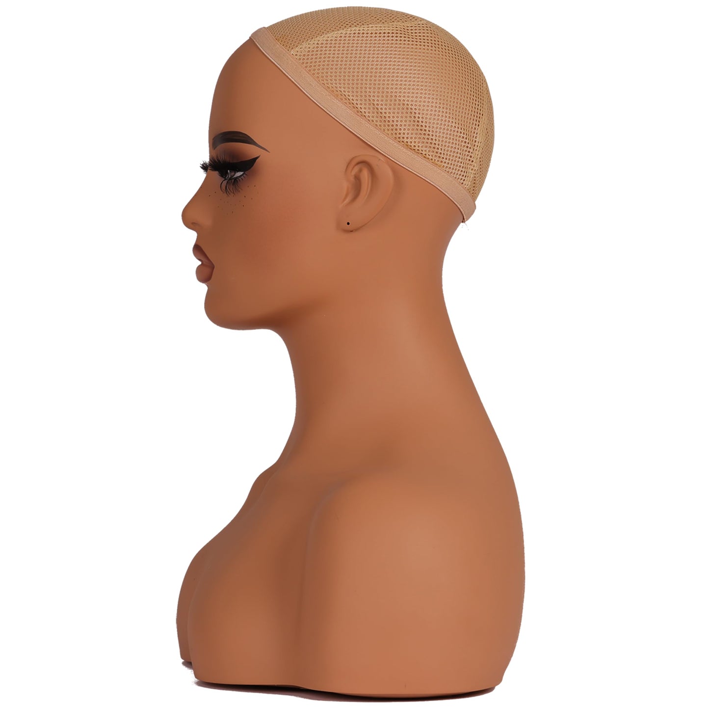 J&F CO Realistic Europe and America Female Mannequin Head with Shoulder Display Manikin Heads Bust for Wigs,Makeup,Beauty Access