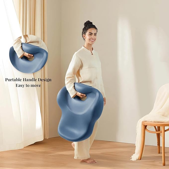 Ergonomic Zmind Meditation Cushion, Memory Foam, Portable Design with Handle, Pressure Dispersing Support for Meditation, Mindfulness & Posture Alignment