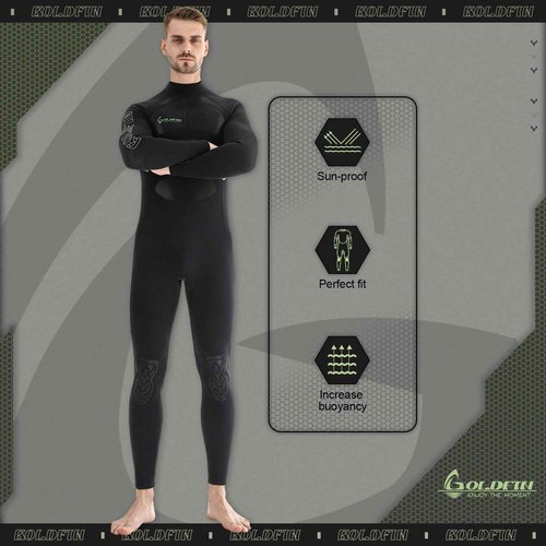 GoldFin Wetsuit for Men, Mens 3mm Wetsuits Fullbody Back Zip Keep Warm in Cold Water