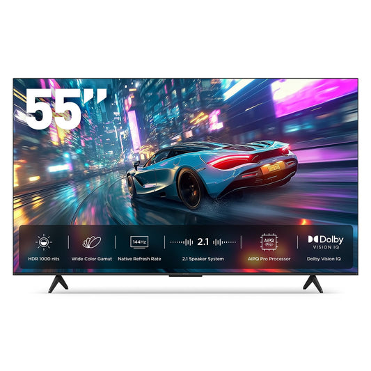 iFFALCON 55-Inch QLED 4K UHD Smart TV - HDR, Dolby Vision IQ, 144Hz Pro Mode, Model 55U85