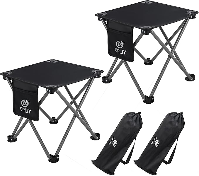 Opliy Camping Stool 2 Pack,13 Inch Portable Folding Stool for Outdoor Gardening and Beach Hiking Fishing,Foot Stool with C...
