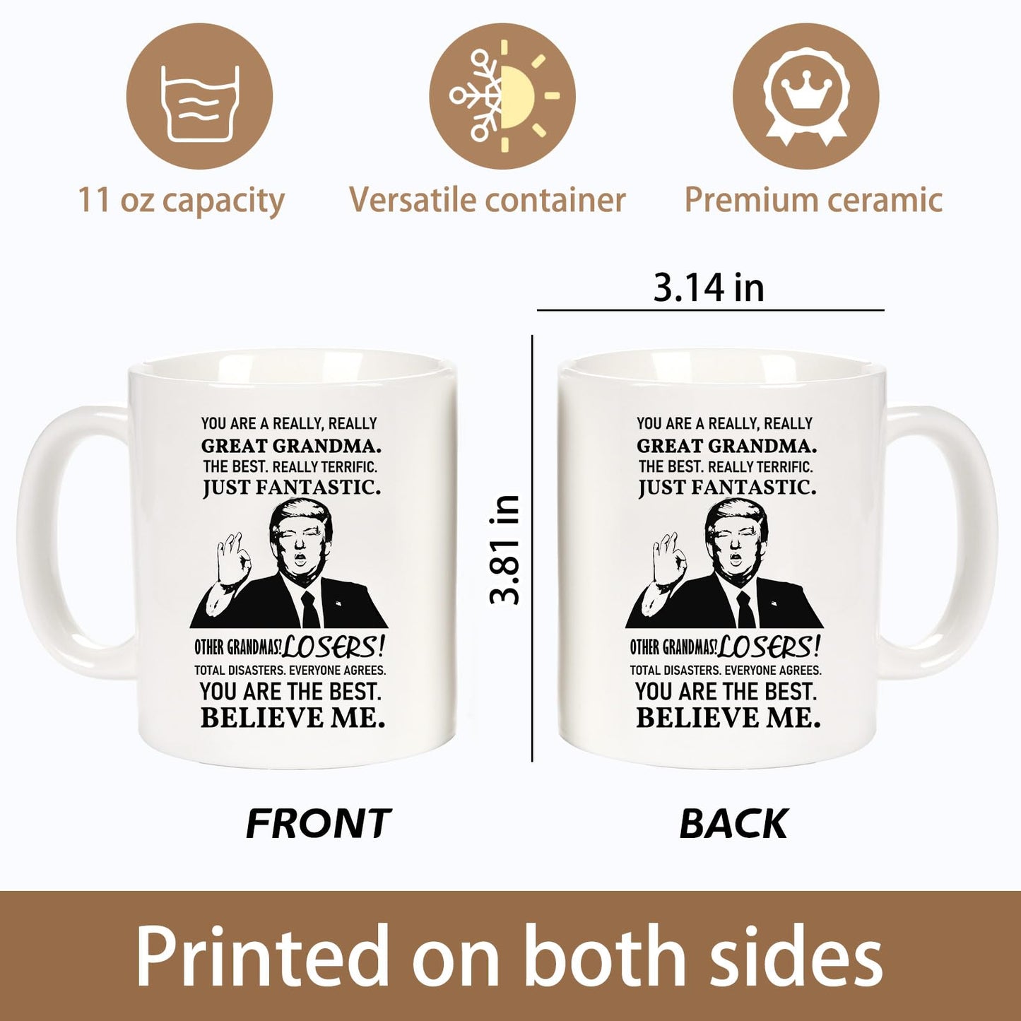Breezy Valley Grandparents Gifts from Grandkids Grandchildren - Funny Grandma and Grandpa Gifts for Grandparents from Granddaughter Grandson, Great Grandma and Grandpa Birthday Gift Coffee Mugs Set