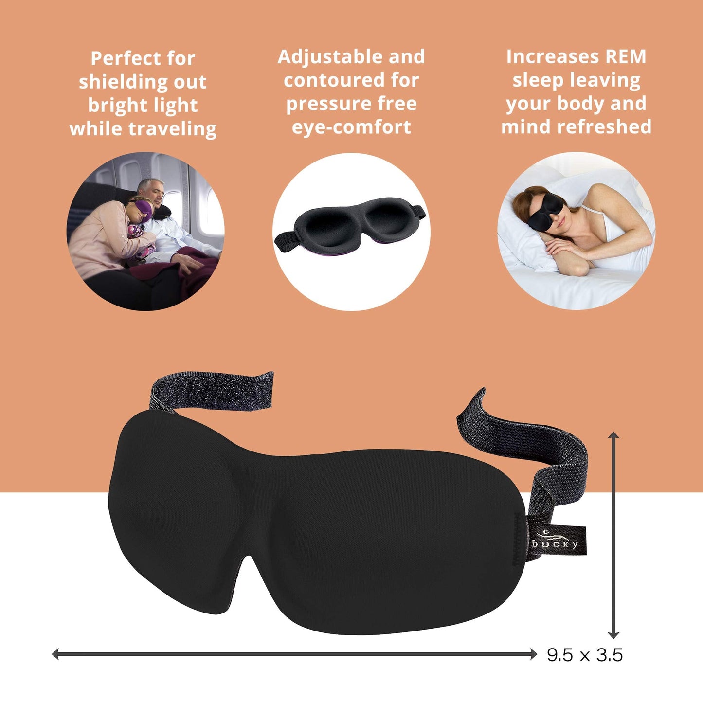 Bucky 40 Blinks No Pressure Solid Eye Mask for Sleep & Travel, Orchid, One Size