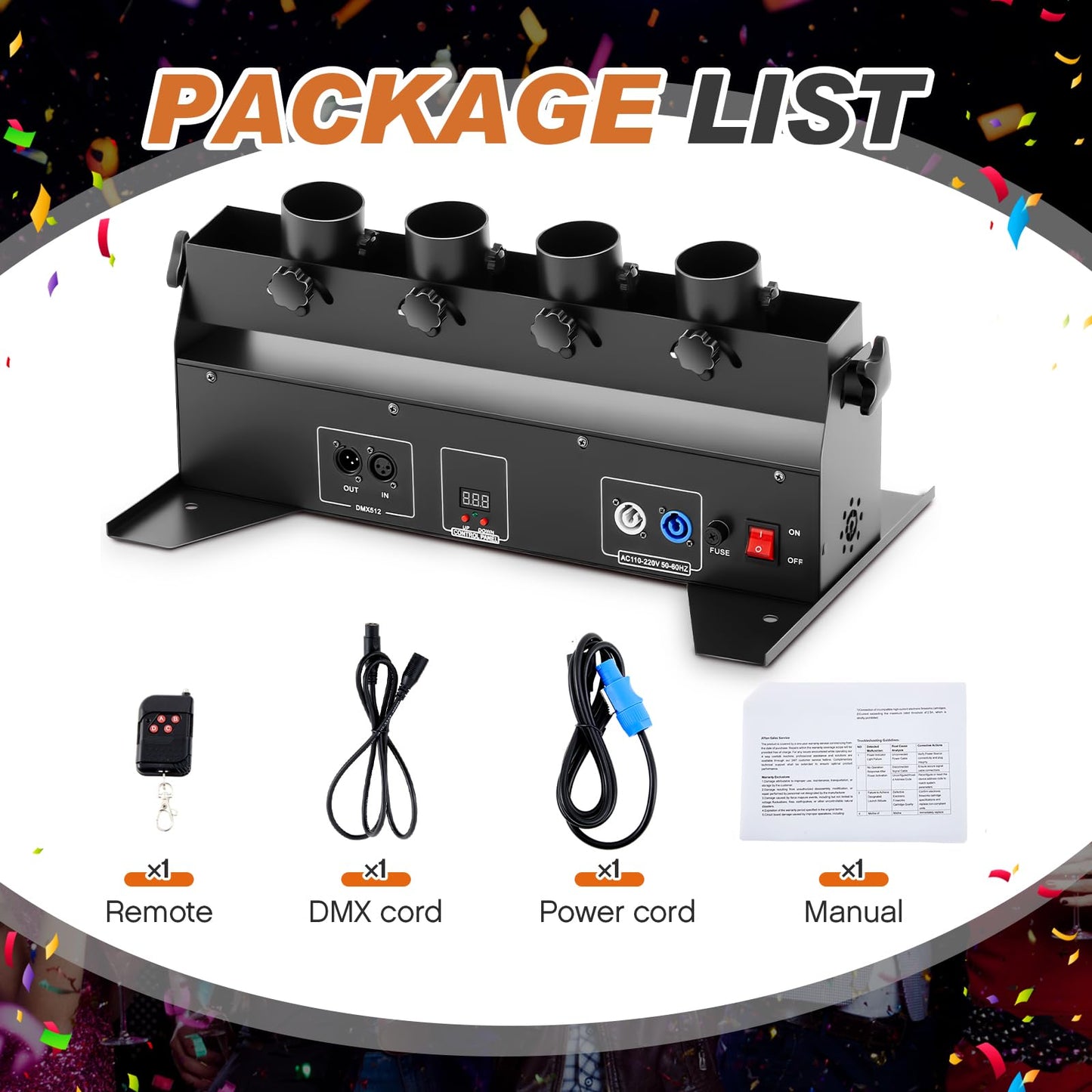 Yaocom Confetti Launcher Cannon Machine Metal Confetti Blower Machine Confetti Cannon Dmx/Remote Control For Wedding Party Disco