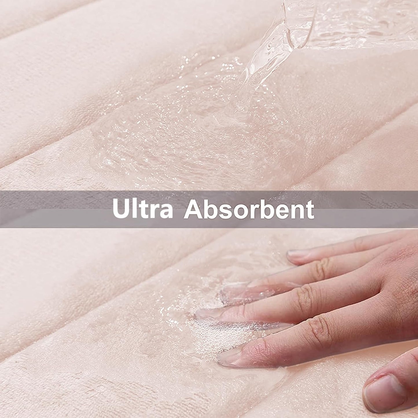 Buganda Memory Foam Bath Mat, 30" x 20", Ultra Soft and Non-Slip Bathroom Rugs, Water Absorbent and Machine Washable Bath Rug for Bathroom, Shower, and Tub, Pink
