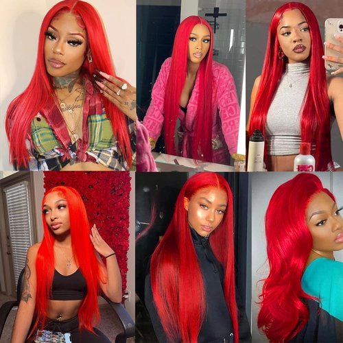 Red Bundles Human Hair Bright Red Straight Bundles Grade 8A Peruvian Virgin Remy 24 26 28 Inch Burgundy Straight Bundles Hair Extensions