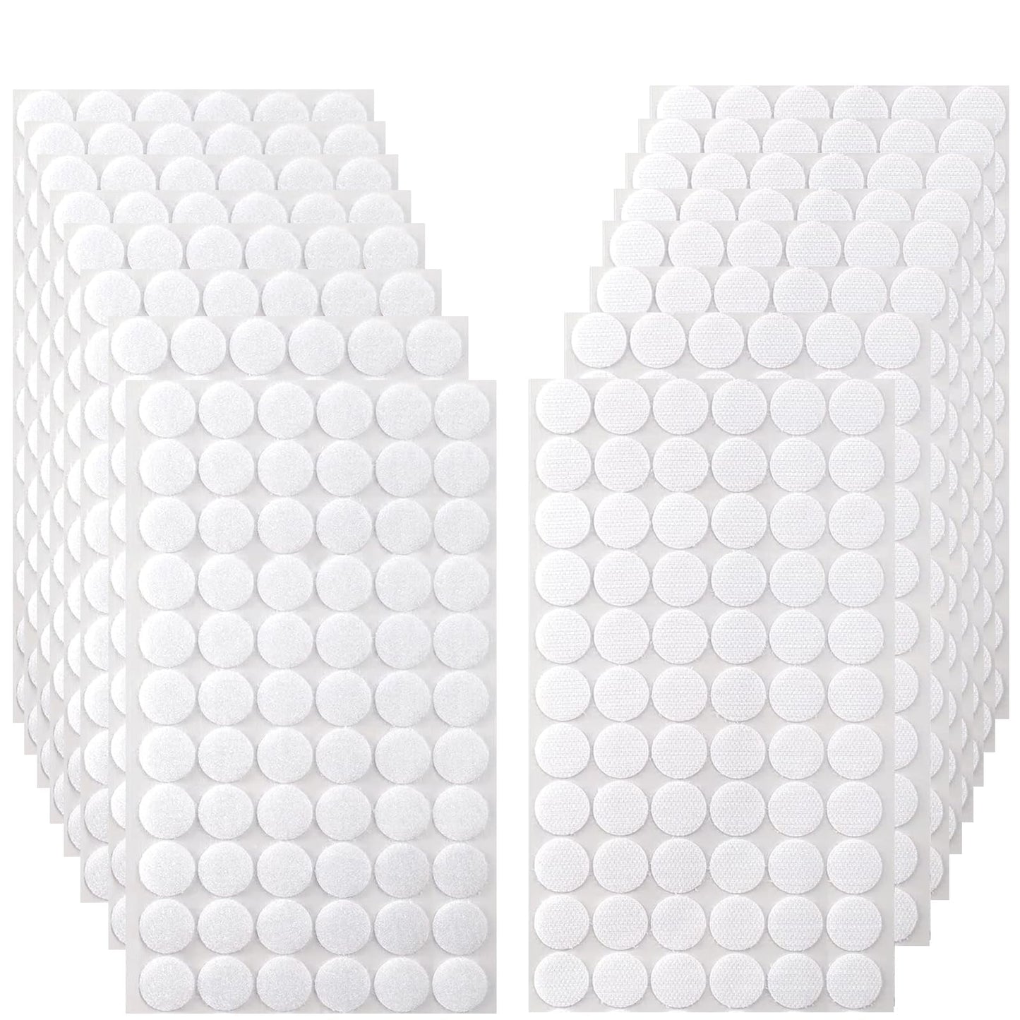 White Self Adhesive Dots for Classroom: 0.59" 1000Pcs Strong Sticky Back Round Hook Loop Circles - Removable Small Stickers for Arts Crafts School Organization