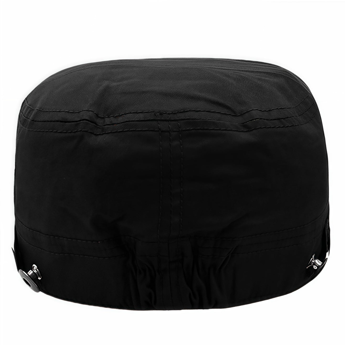 Oversize Cadet Hat Women Hip Hip Punk Rock Rivet Cotton Baseball Caps Big Head Men Army Sun Caps Dad Flat Top Fitted Hats (US, Alpha, One Size, Head 60-62cm, Black A)