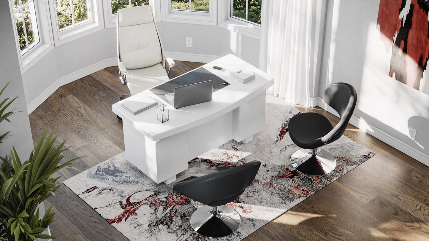 ZURI Modern Monroe Desk - Fixed Height - White