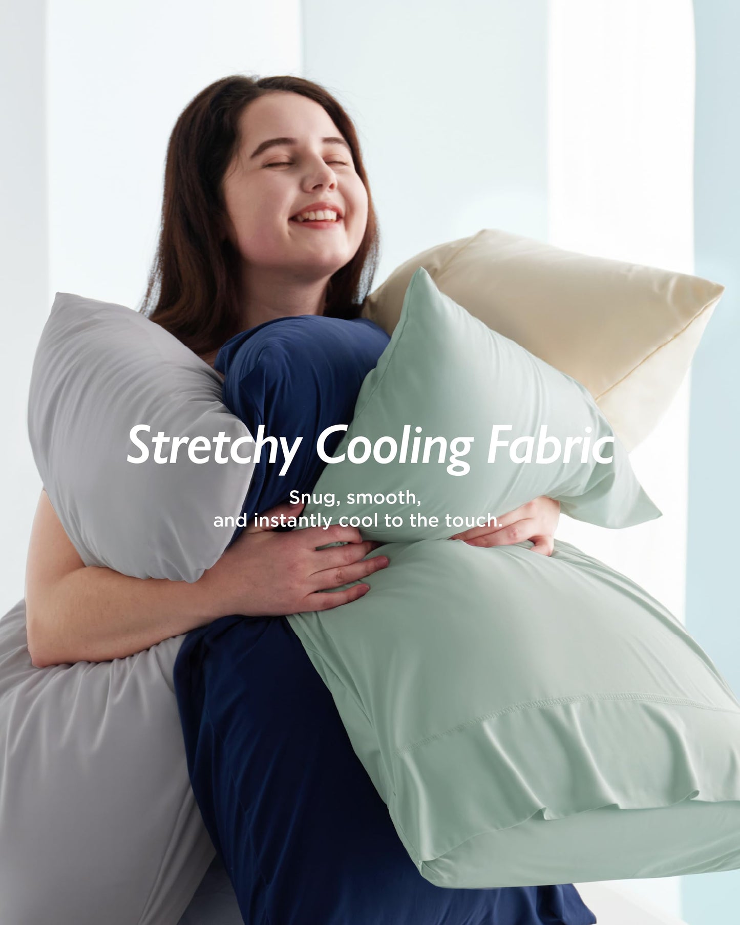 Breescape Cooling Pillow Cases Standard/Queen Size - BlendTek™ Dry & Cool Technology for Hot Sleepers and Night Sweats, Soft & Smooth Pillowcases for Hair & Skin Care, Set of 2, 20" x 30", Misty Gray