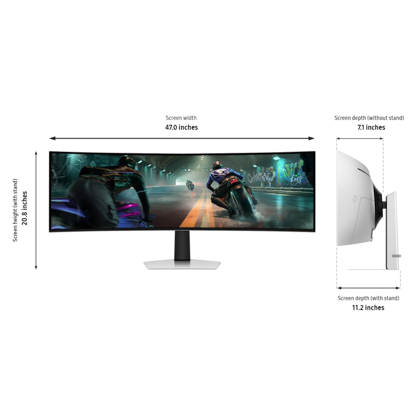 Samsung 49" Odyssey OLED G9 (G91SD) Dual QHD QD-OLED G-Sync Compatible Curved Gaming Monitor, 144Hz, 0.03ms, AMD FreeSync Premium Pro, Ergonomic Stand, 3 Year Warranty, LS49DG910SNXZA