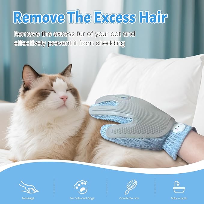 Pet Hair Removal Glove, for Dogs & Cats – Pet Hair Remover for Laundry, Static Electricity Cleaning Glove, Must-Have Dog Supplies & Cat Supplies for Home Grooming and Care