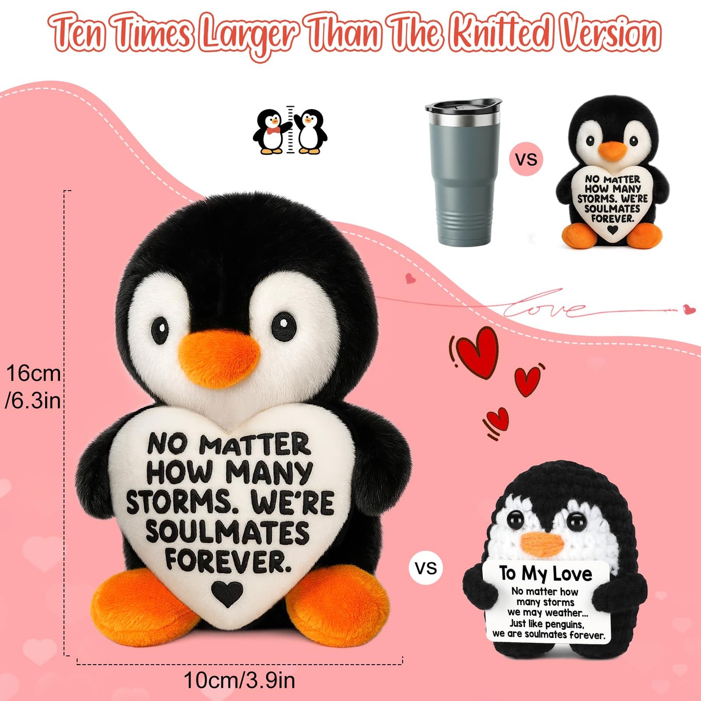 Happy Birthday Gifts for Women Men Unique Birthday Gift Ideas for Best Friend Sister Brother Year Old Teens Dad Mom Grandpa Grandma Cute Funny Emotional Inspirational Support Positive Penguin - 6inch