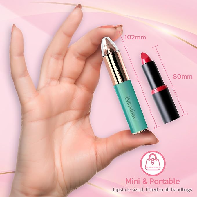Eyebrow Hair Remover for Women | 18K Gold-Plated Head | 360° LED Light Portable Painless Epilator