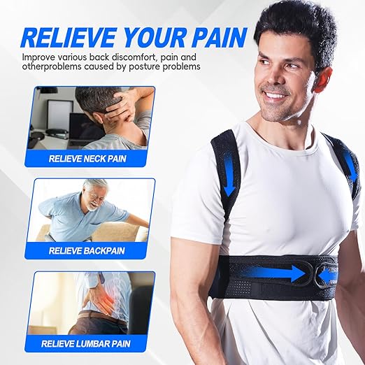 IYDoaMea Posture Corrector for Women and Men ( Order A Size Up ) Upgraded Back Brace Support, Adjustable Shoulder Straightener for Improving Back Posture, Relief for Upper and Lower Back, Lumbar, Neck, Shoulder Pain (S(27.5~33.4))
