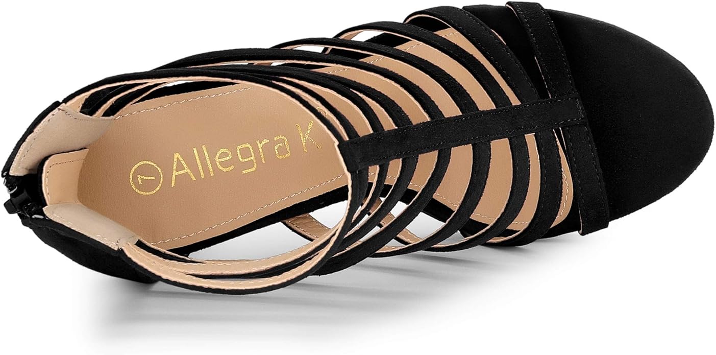 Allegra K Women's Stiletto Platform Heels Strappy Gladiator Heel Sandals