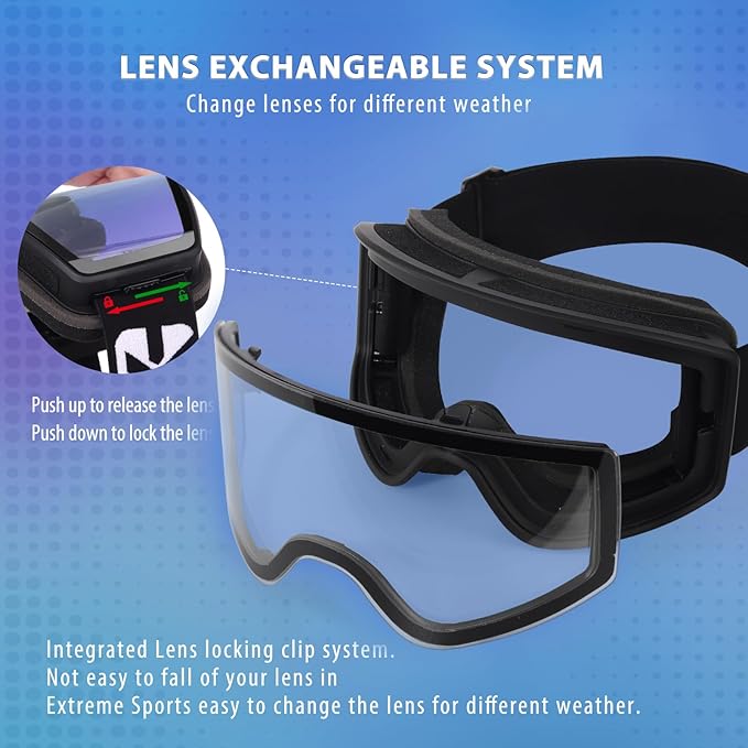 EXP VISION Ski/Snowboard Goggles Parent-child Snow Goggles Over Glasses for Men, Women Youth Kids