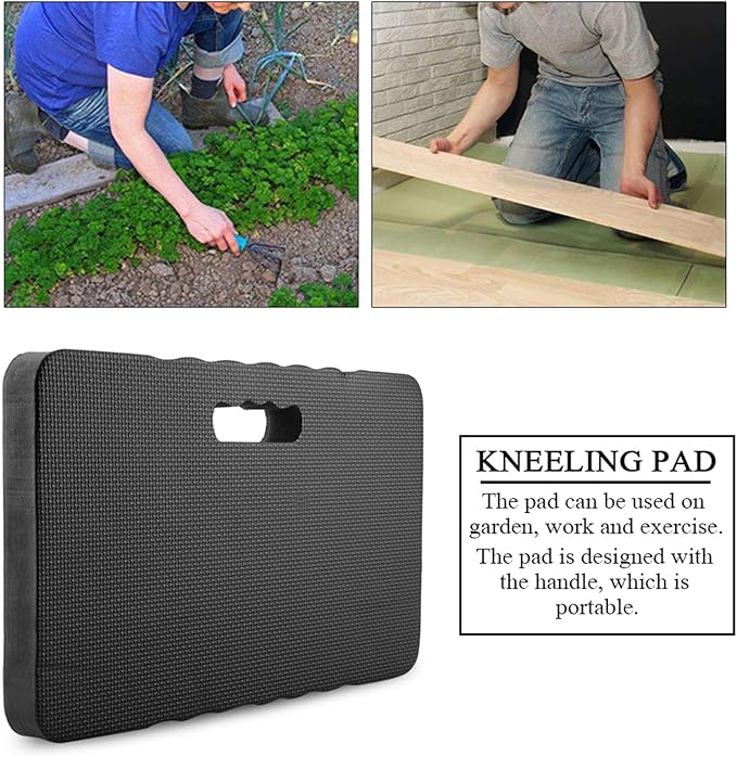 equlup Extra Thick Kneeling Pad, Soft Foam Knee Cushioning Large Foam Kneeler Mat for Knee, 17.7 x 11 x 1.5 in Gardening Auto Repair Knee Cushioning, Black