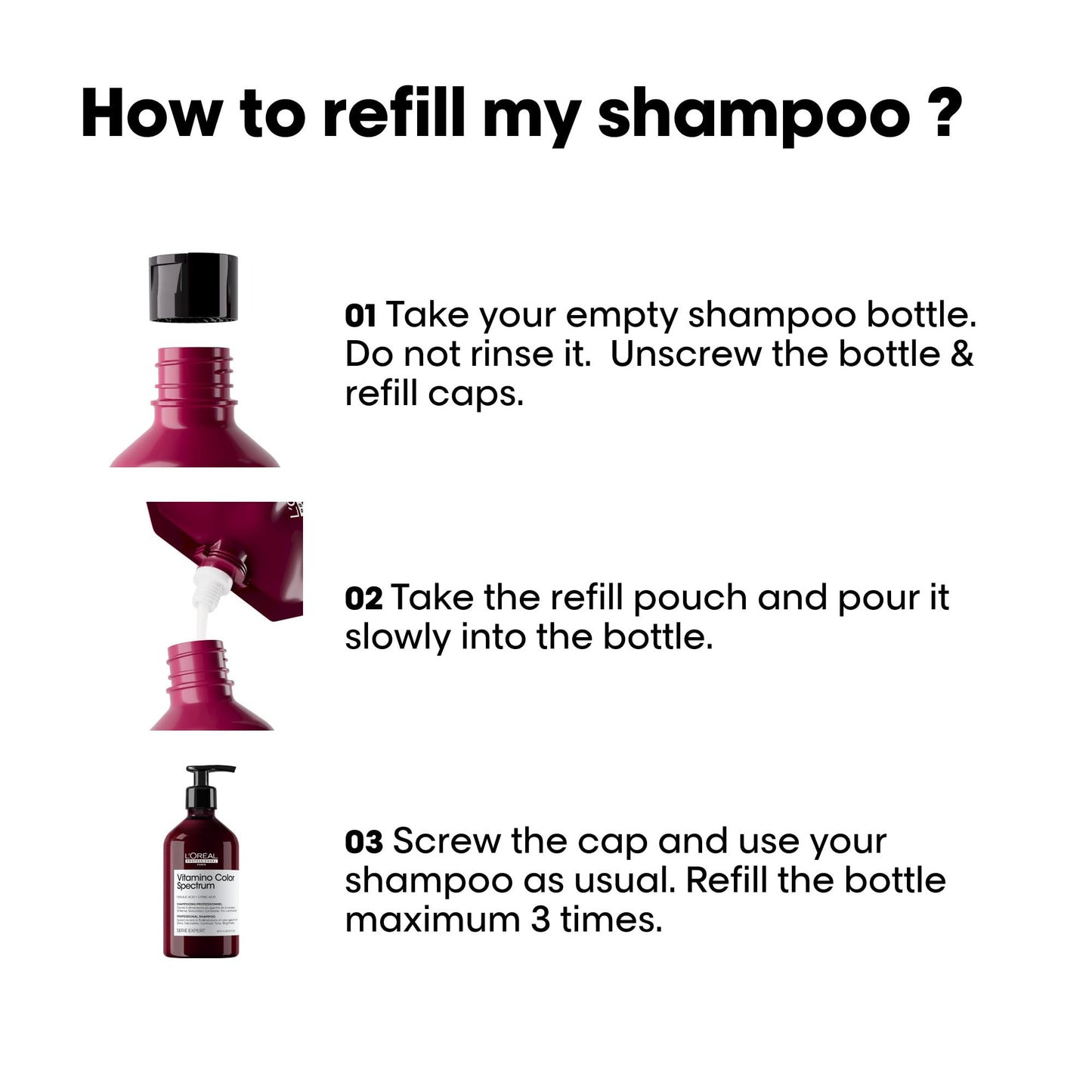 L'Or  al Professionnel Paris Vitamino Color Spectrum Shampoo - Locks In Day 1 Color Vibrancy, Ultra High Glass Shine, Nourishes