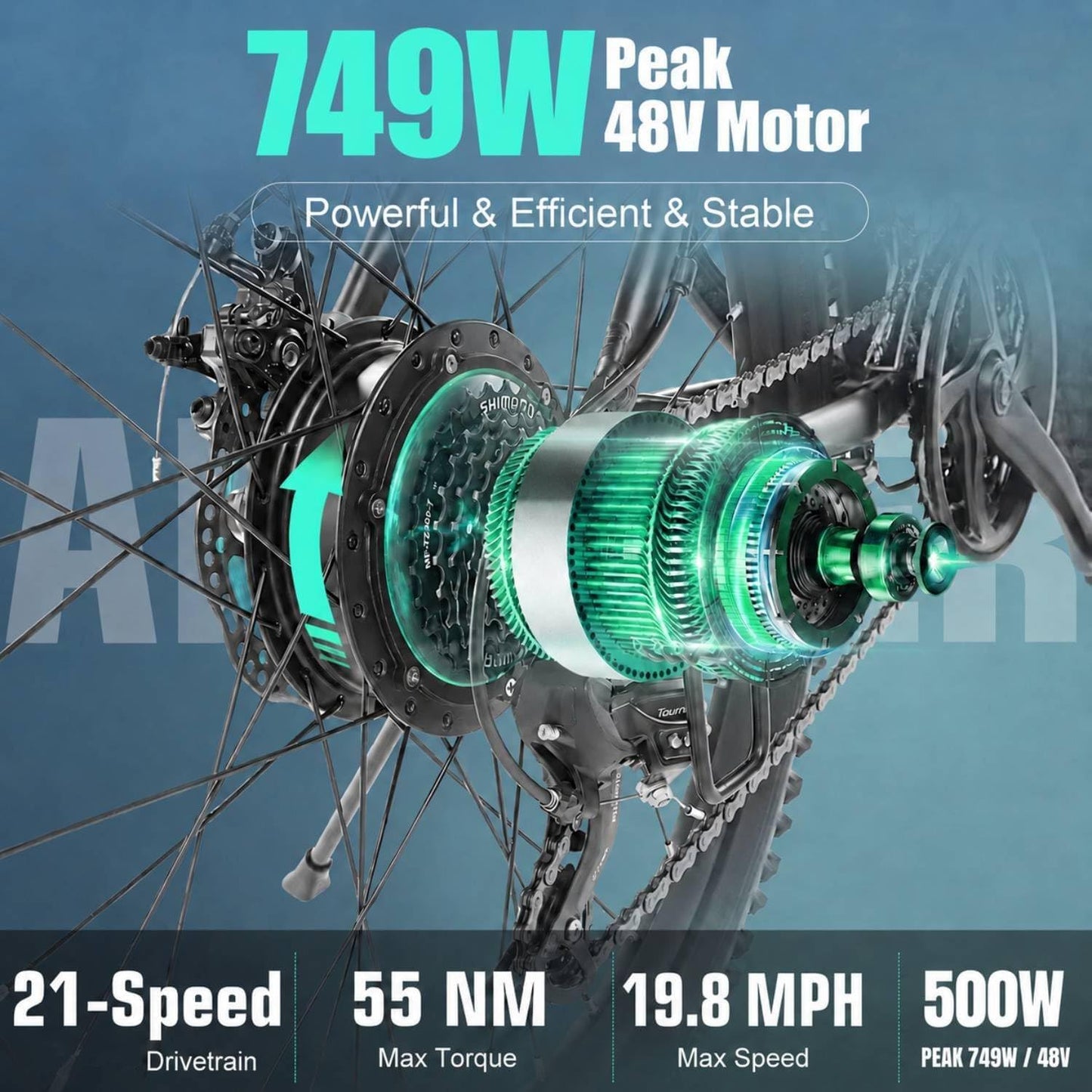 ANCHEER 26" Electric Bike for Adults, Peak 749W Ebike, 19.8MPH Electric Bicycle with 48V 374Wh / 48V 499Wh Battery(3H Fast Charge), LCD Display, Front Suspension, UL2849 Compliant, White Gladiator