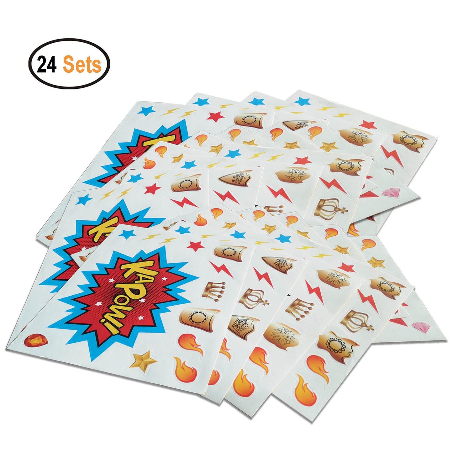 ADJOY Large Superhero Party Stickers - Super Hero Sign Cutout Stickers - Superhero Party Supplies