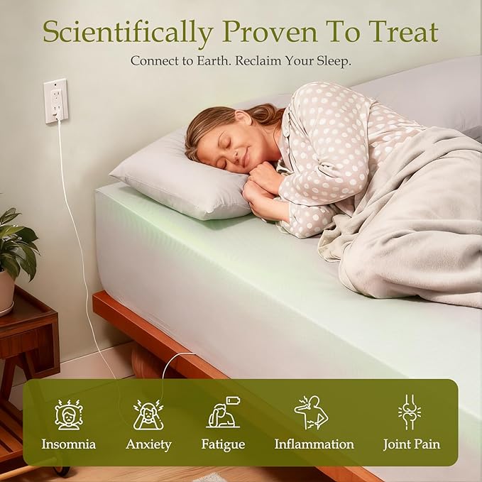 MURT Grounding Sheets for Better Sleep, Luxuriously Soft & Cooling, 60% Viscose Derived from Bamboo, 30% Cotton,10% Pure Silver Fiber Sheet, Gray Queen Size