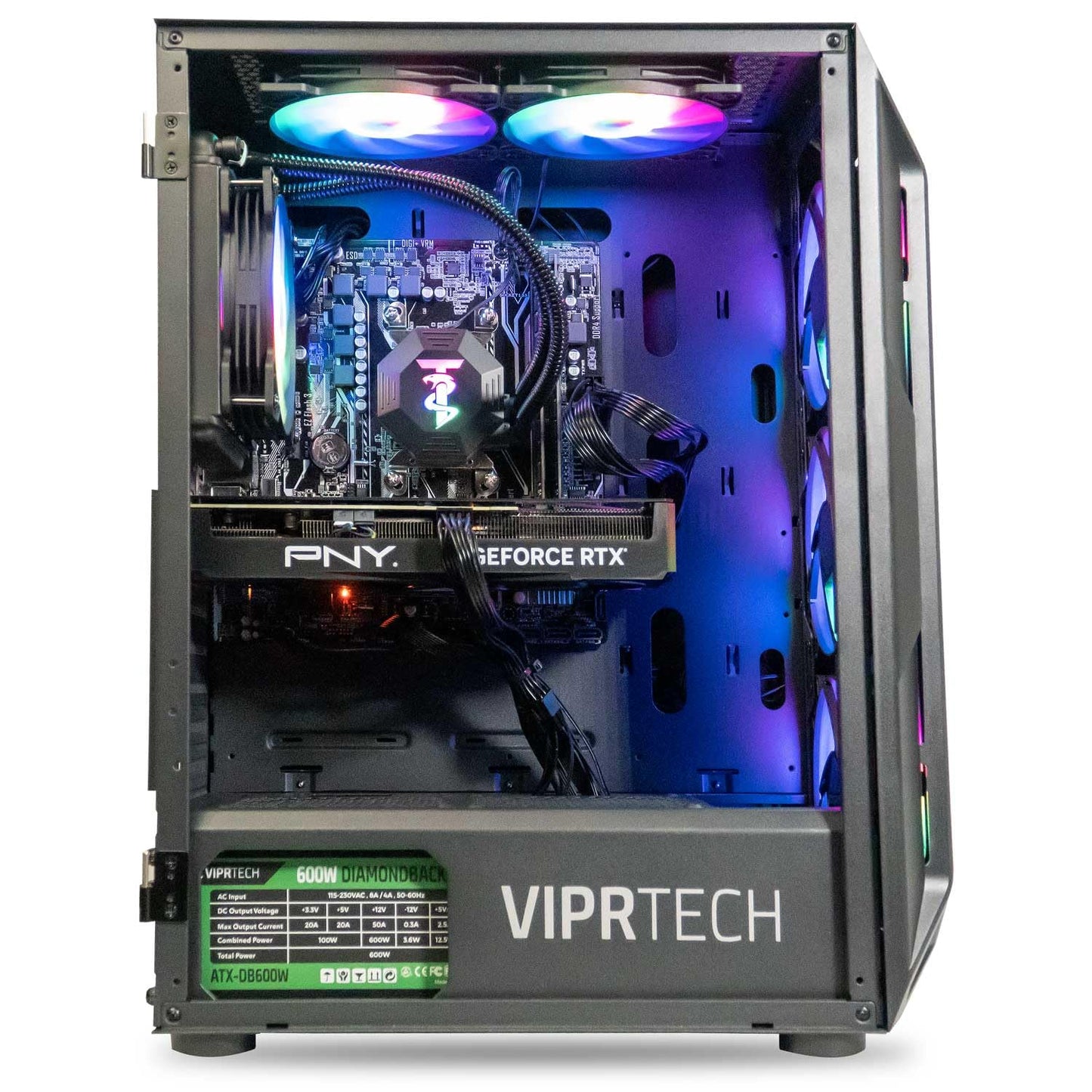 Viprtech Ghost 3.0 Liquid-Cooled Pc - Amd Ryzen 5 5600X (4.6Ghz Turbo), Rtx 4060 8Gb, 32Gb Ddr4 3200, 1Tb Nvme Ssd, Vr-Ready, St